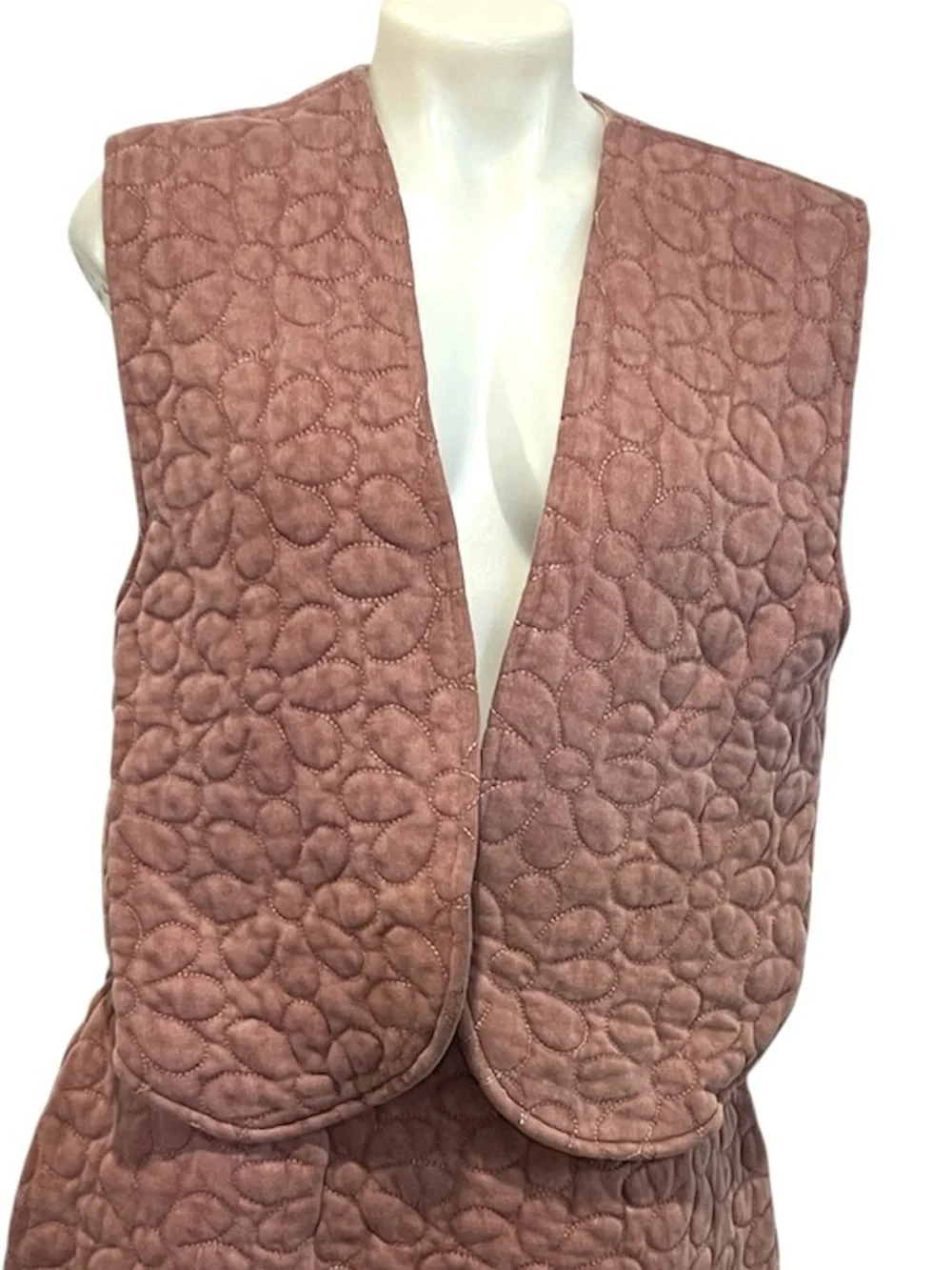 Free People Bali folk quilted Daisy vest skirt set nostalgia rose size small NWT